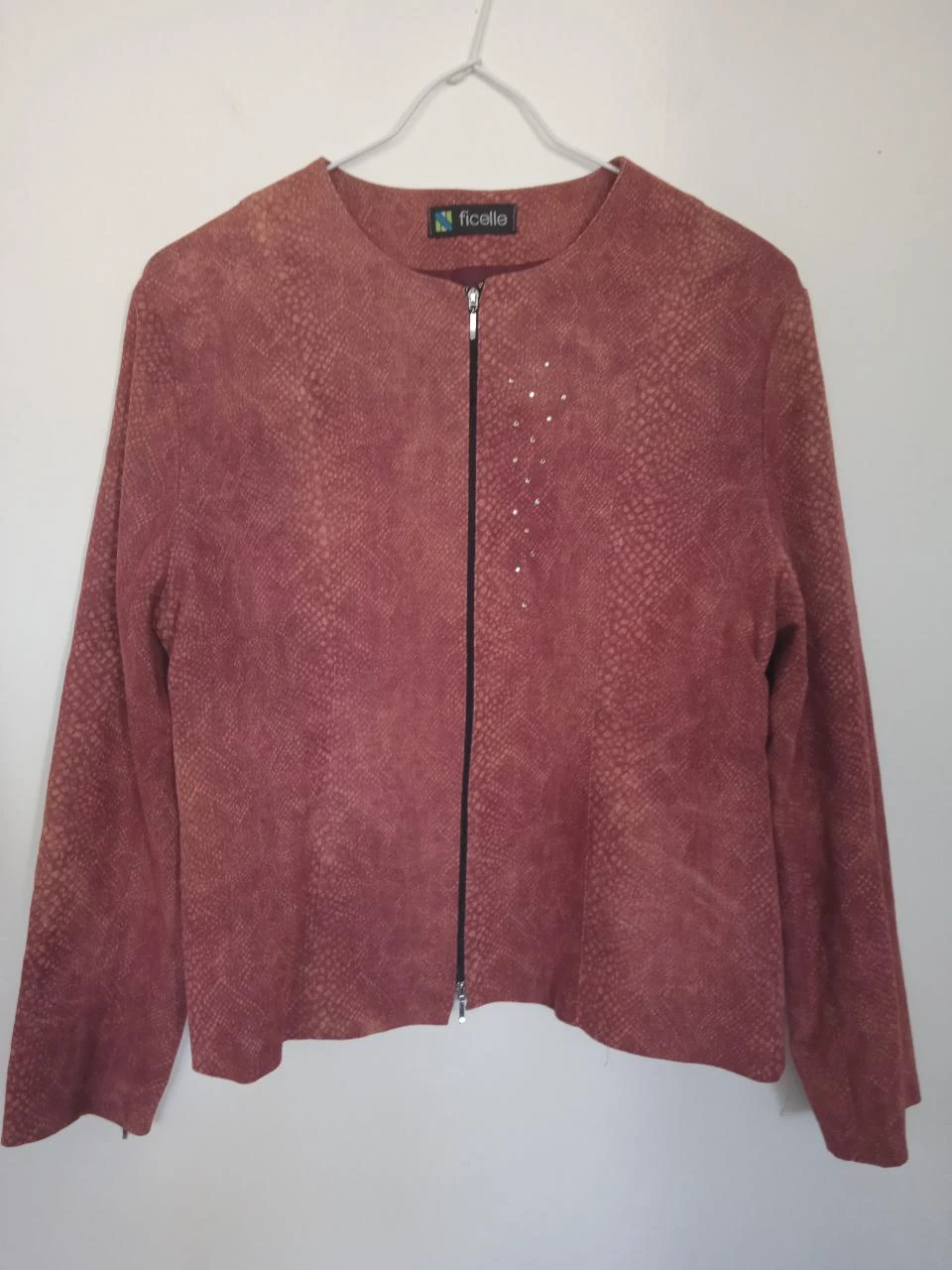 Cropped jacket, bomber jacket, leopard print pink size 40 – photo 2